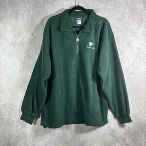Divots Pullover Mens XL Green Fleece Cypress Lakes Golf Quarter‎ Zip Outdoors